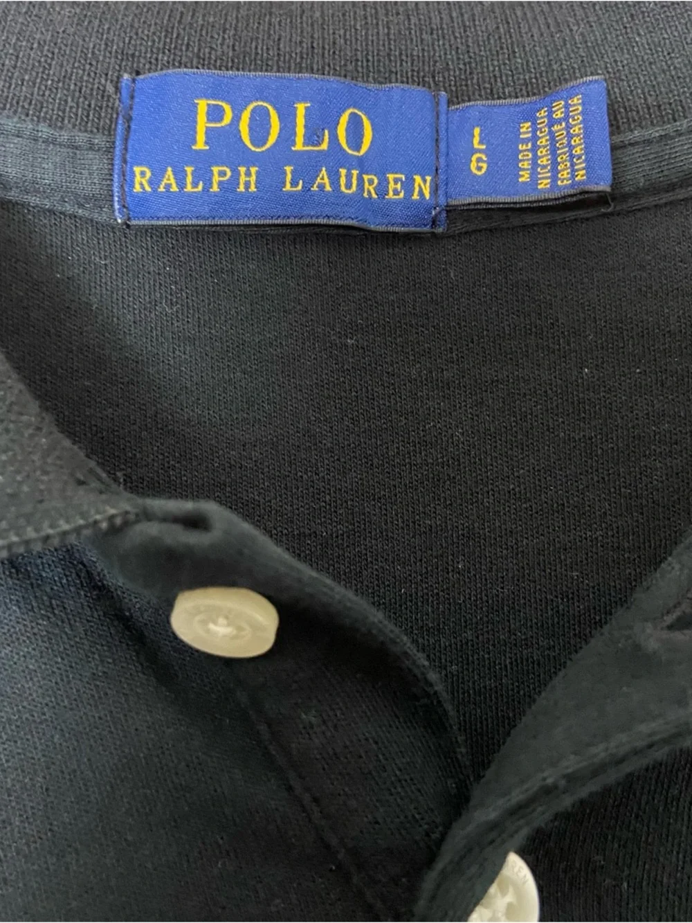 Polo Ralph Lauren Black Polo Dress L White Pony Preppy Cotton Classic - Picture 3 of 4